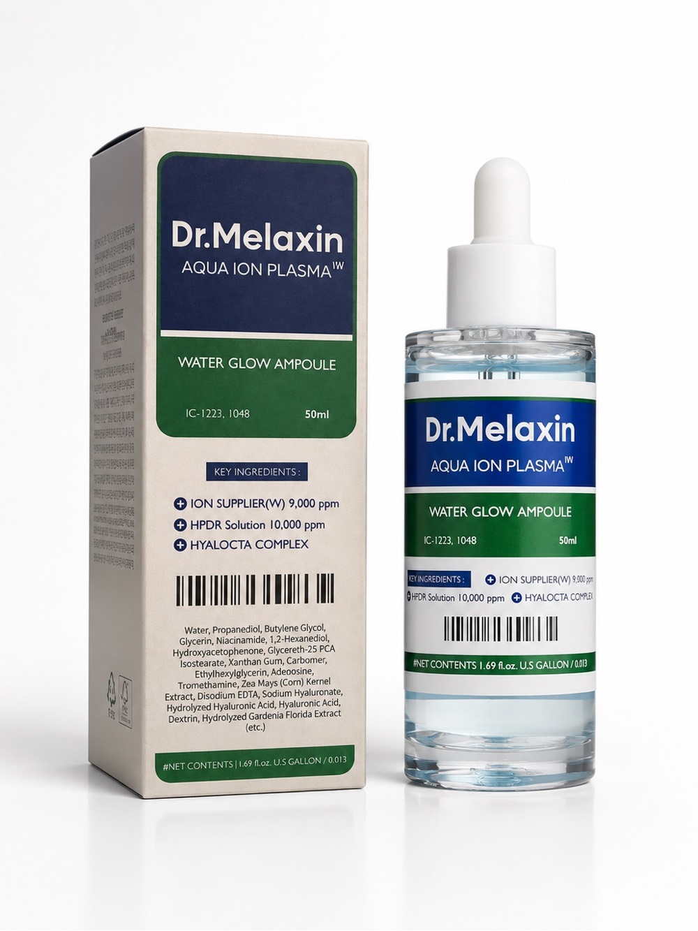 Dr. Melaxin Aqua Ion Plasma Water Glow Ampoule 50ml Hydrating Korean Skincare